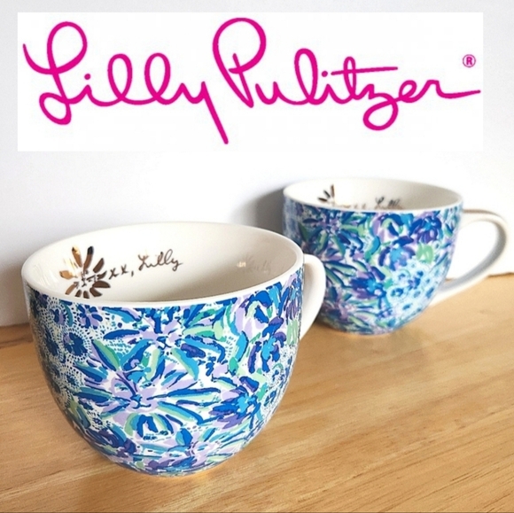 Lilly Pulitzer Other - Pair of Lilly Pulitzer High Manetenance 12 Ounce Ceramic Coffee Mugs Tea…